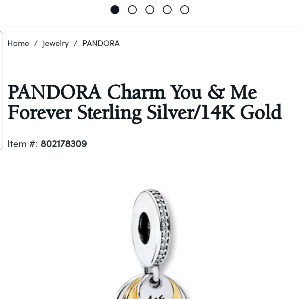 Pandora you and me forever charm